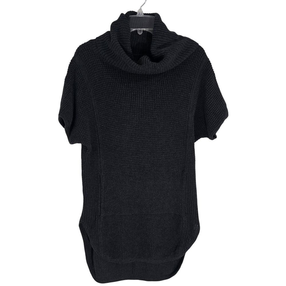 UGG Women's Gray‎ Knit Turtleneck Short Sleeve Poncho Tunic Sweater Size M